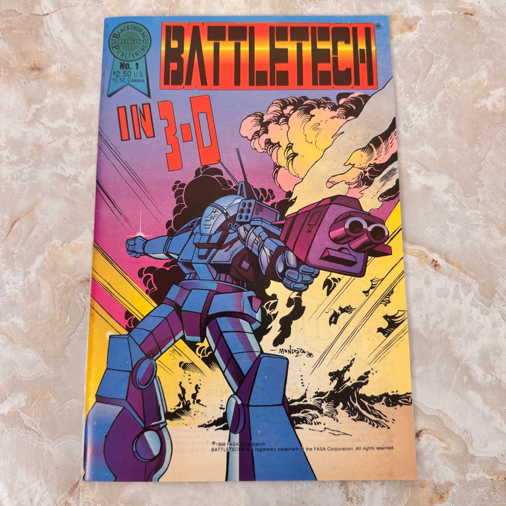 Blackthorne Publishing BattleTech in 3-D No. 1 Comic Book 1988 Rare